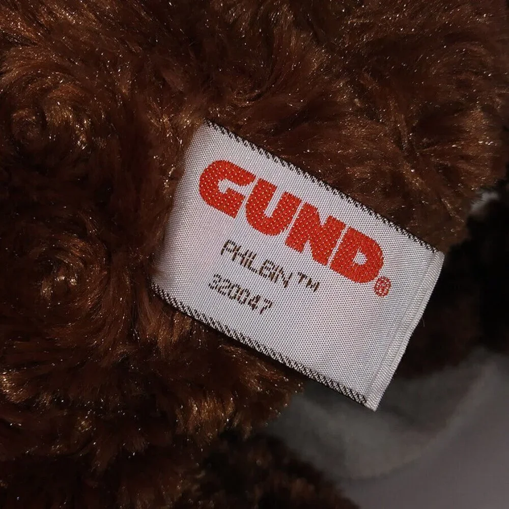 GUND Philbin Teddy Bear Chocolate Brown 18" Plush Stuffed Animal 320047 Paw Pads - Picture 10 of 15